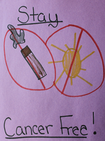 <div>
	During an activity in a recent pilot session of the program, children were asked to create a poster for young children to share information about the dangers of tobacco use and sun exposure.</div>
