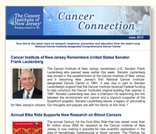 CINJ's Cancer Connection enewsletter CINJ's Cancer Connection e-Newsletter