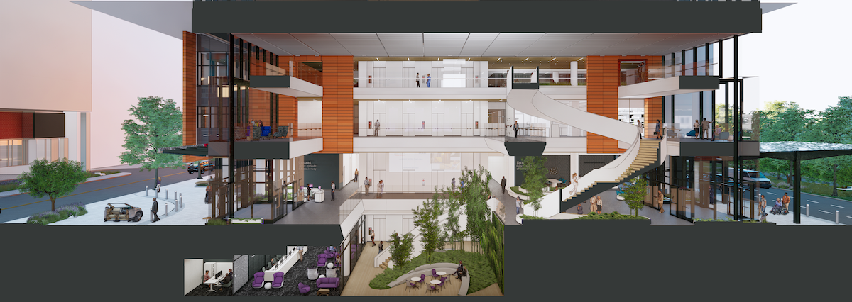 cross-section view of Jack and Sheryl Morris Cancer Center