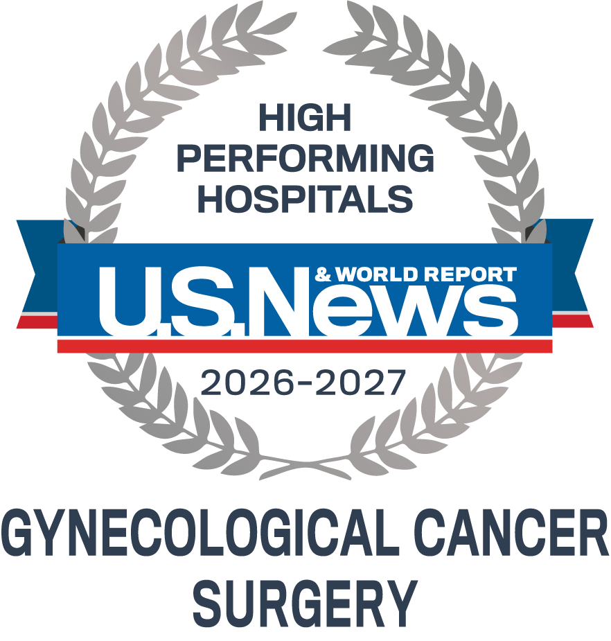 US News and World Report badge. High performing hospitals Gynecological Cancer Surgery 2026 to 2027