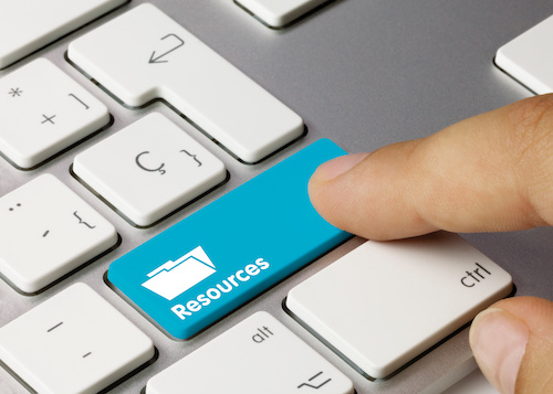 keyboard with text on enter key replaced with text that says resources
