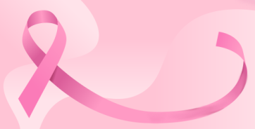 pink breast cancer awareness ribbon stylized on pink background