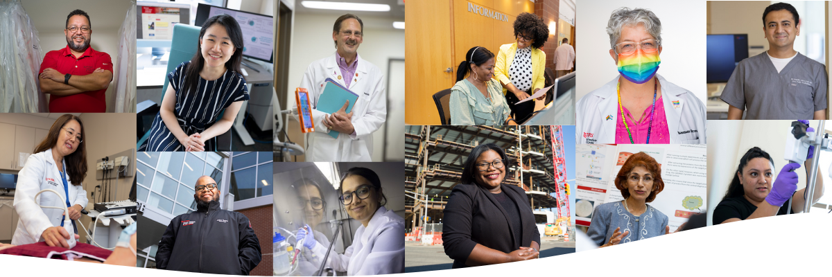 header graphic featuring a collage of diverse individuals who work at Rutgers Cancer Institute
