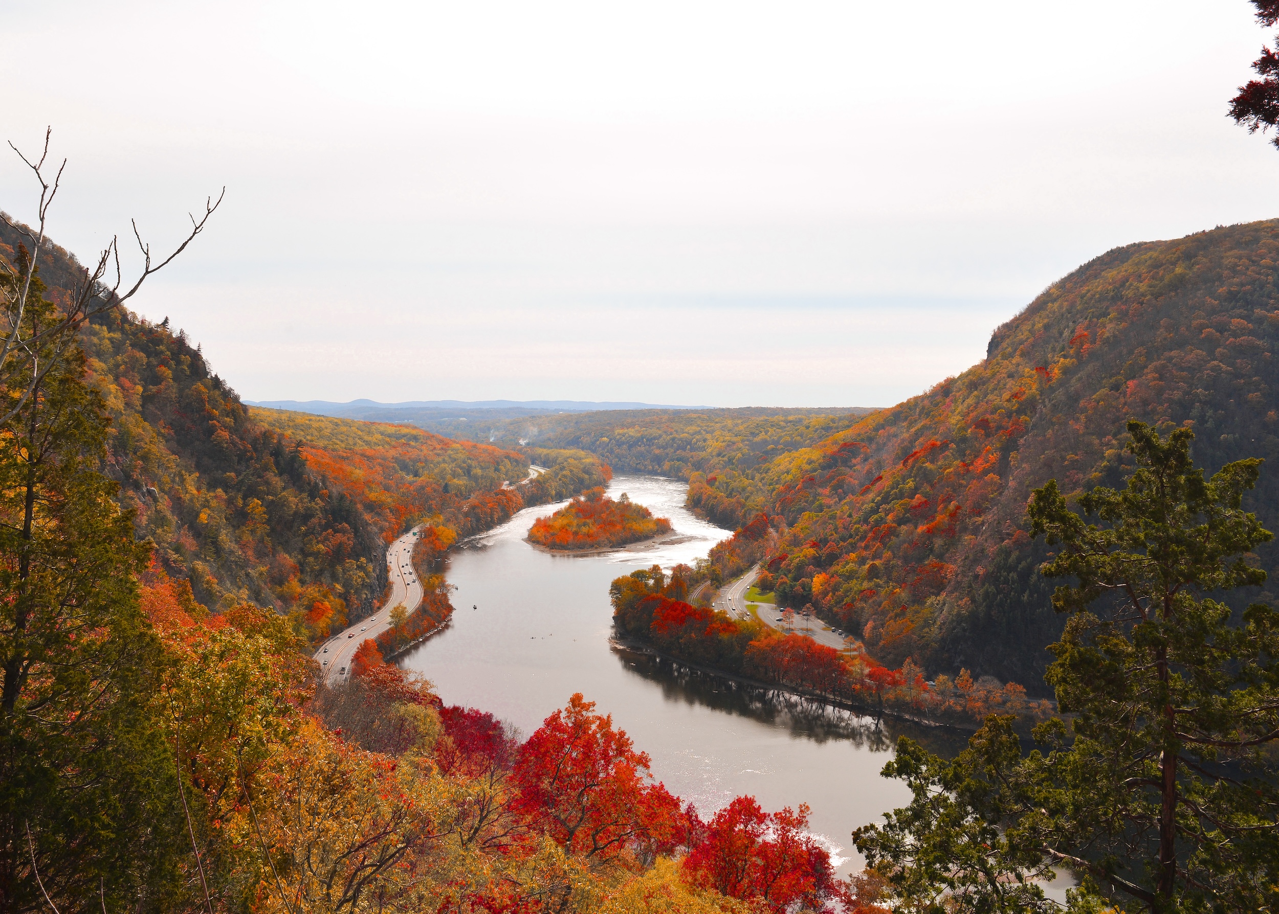 Mount Tammany during fall season