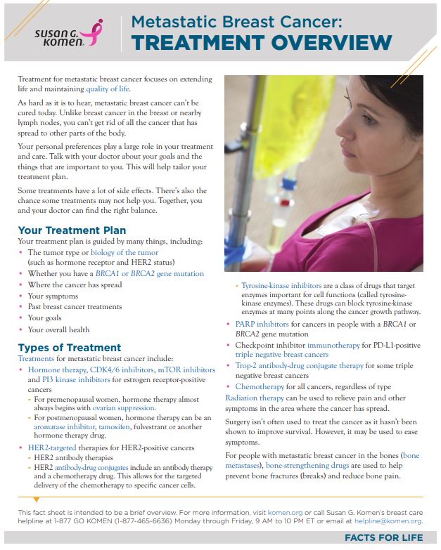 Metastatic breast cancer, treatment