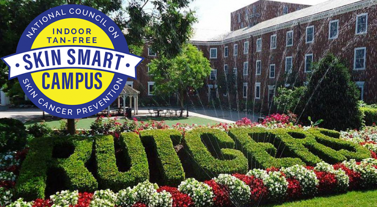 header showing logo of skin smart campus overlaid shrubbery trimmed to read Rutgers