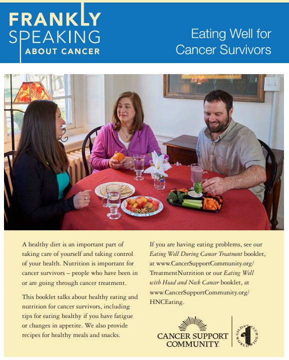Eating well for cancer survivors
