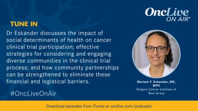 Headshot of Dr. Mariam F. Eskander on introduction for OncLive podcast | Rutgers Cancer Institute of New Jersey