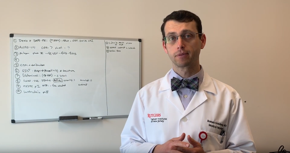 screenshot of video of Dr. Roman Groisberg discussing skin cancer prevention techniques