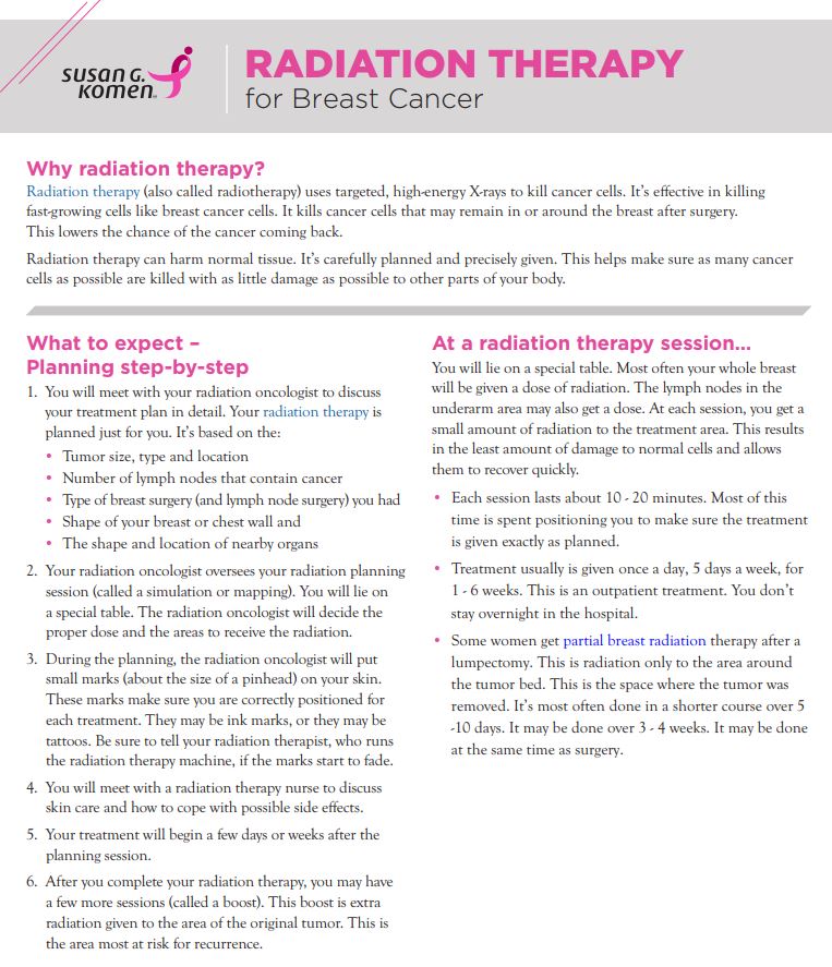 Breast cancer radiation