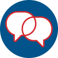 icon featuring two speech bubbles